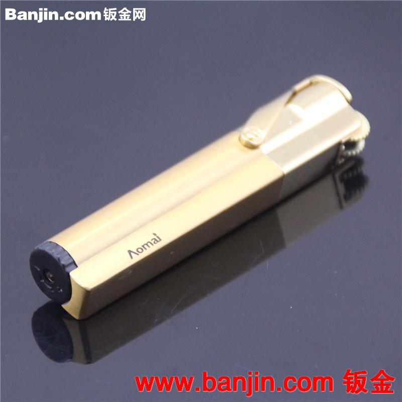 AM322头盖翻开定火 创意金属砂轮直冲打火机 礼品广告打火机定制