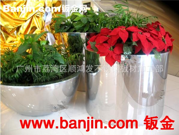 现代酒店不锈钢花钵，插花器，企业大堂多彩风水球，广场景点饰品
