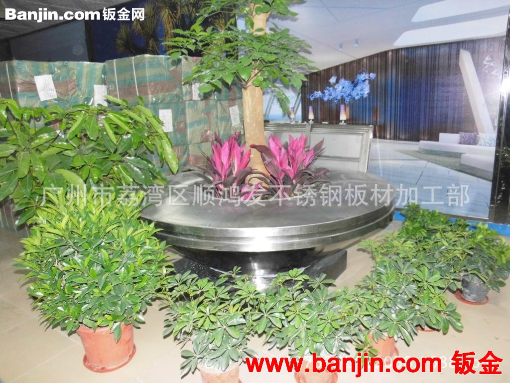 现代酒店不锈钢花钵，插花器，企业大堂多彩风水球，广场景点饰品