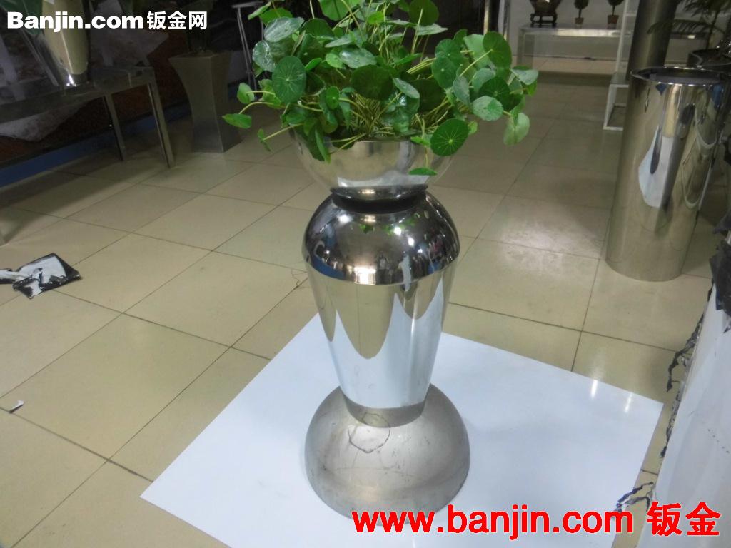现代酒店不锈钢花钵，插花器，企业大堂多彩风水球，广场景点饰品