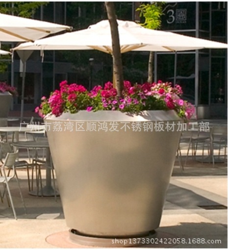 现代酒店不锈钢花钵，插花器，企业大堂多彩风水球，广场景点饰品