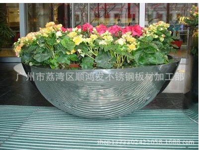 现代不锈钢花钵，插花器酒店家居用品，茶楼不锈钢制品