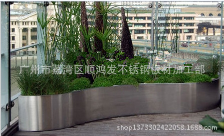 现代不锈钢花钵，插花器酒店家居用品，茶楼不锈钢制品