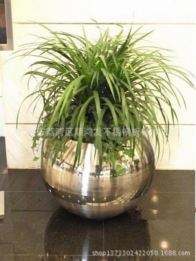 现代不锈钢花钵，插花器酒店家居用品，茶楼不锈钢制品