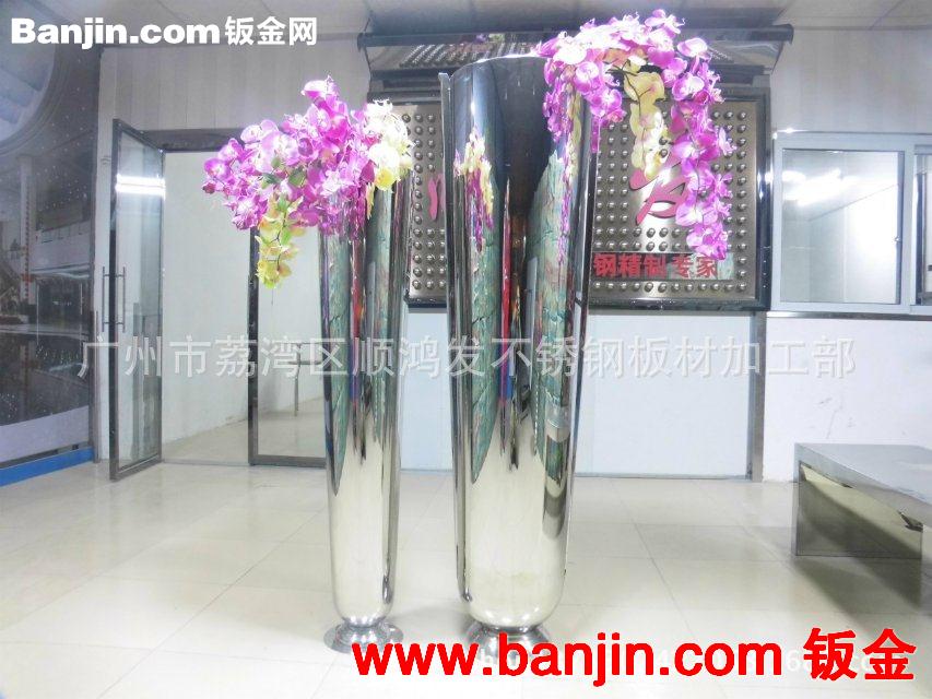 现代不锈钢花钵，插花器酒店家居用品，茶楼不锈钢制品