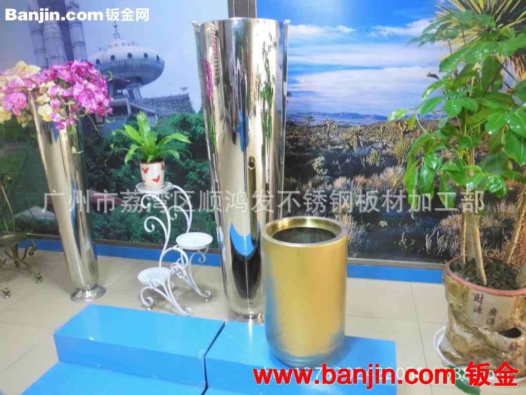 现代不锈钢花钵，插花器酒店家居用品，茶楼不锈钢制品