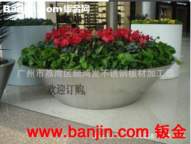 酒店企业市政新型艺术绿化花盆，摆件花箱，不锈钢花瓶，半球花坛