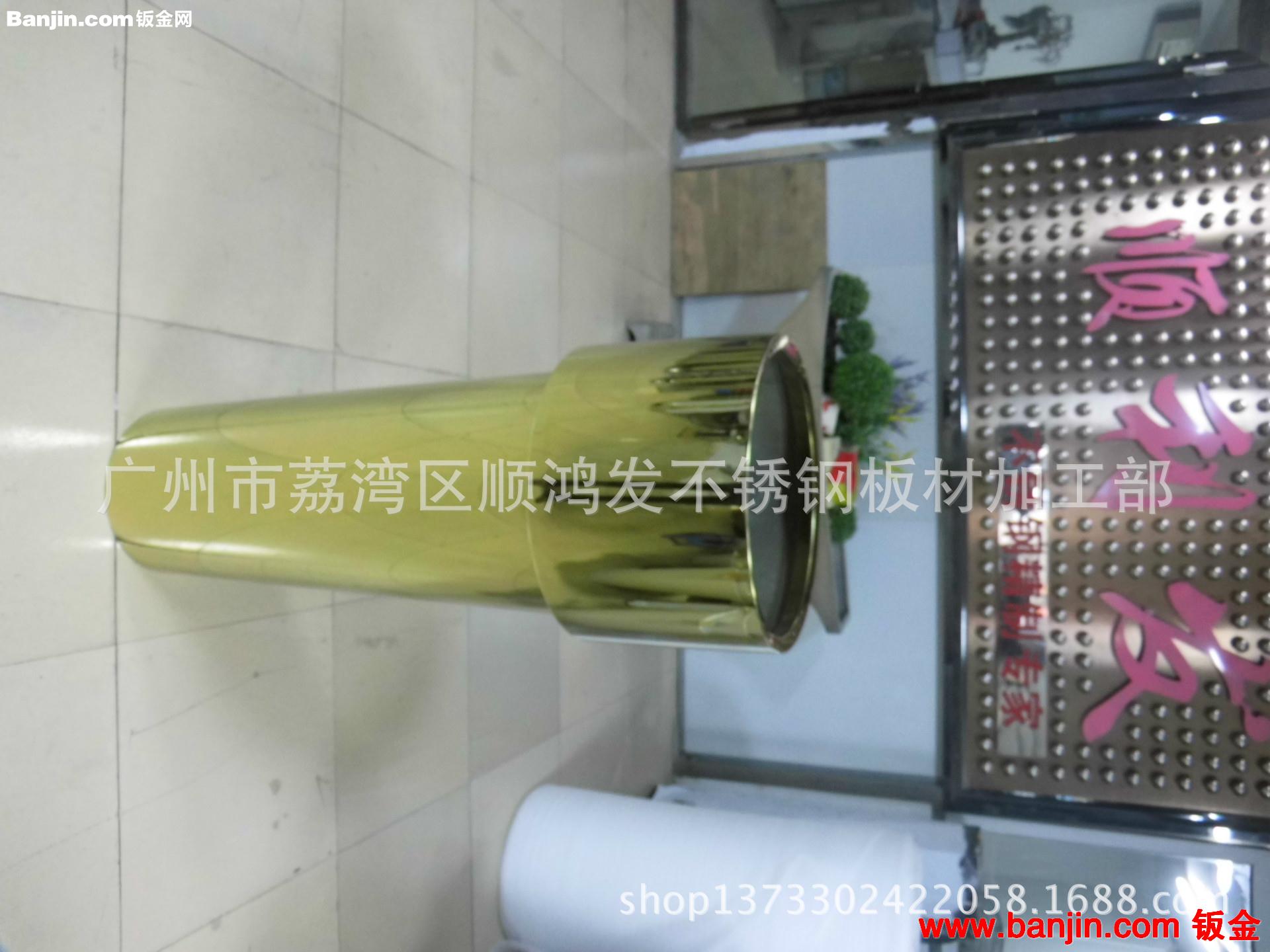 定做不锈钢镜面装饰花筒，酒店企业迎宾绿化花筒，房地产展厅花筒