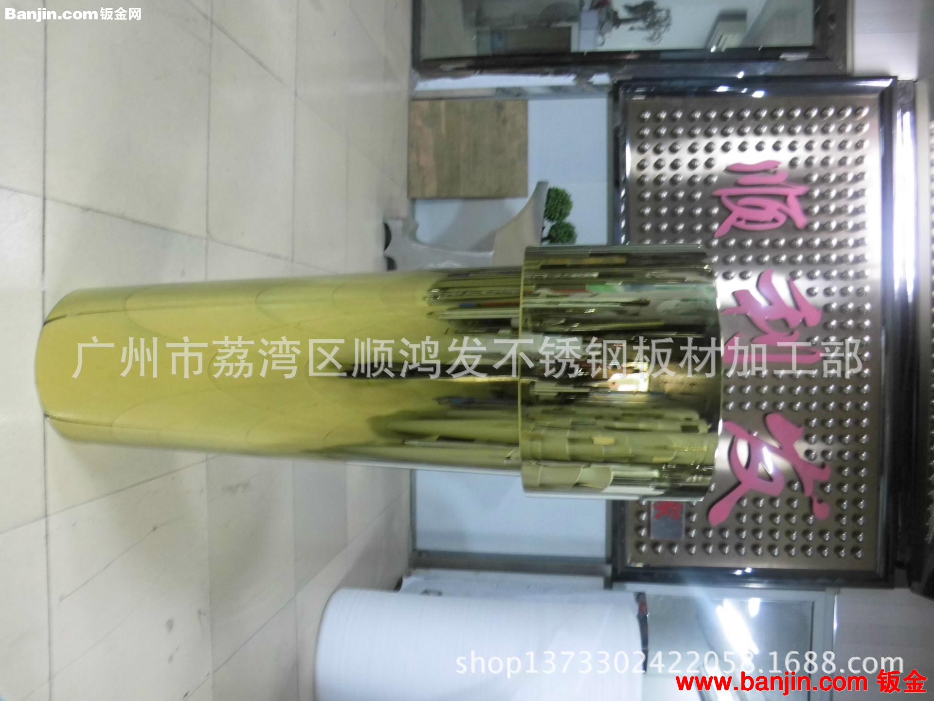 定做不锈钢镜面装饰花筒，酒店企业迎宾绿化花筒，房地产展厅花筒
