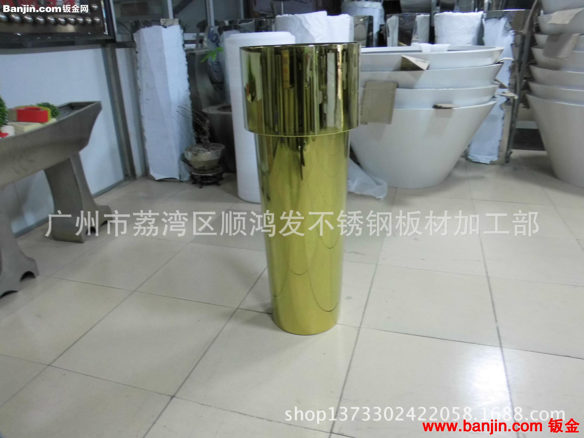 定做不锈钢镜面装饰花筒，酒店企业迎宾绿化花筒，房地产展厅花筒