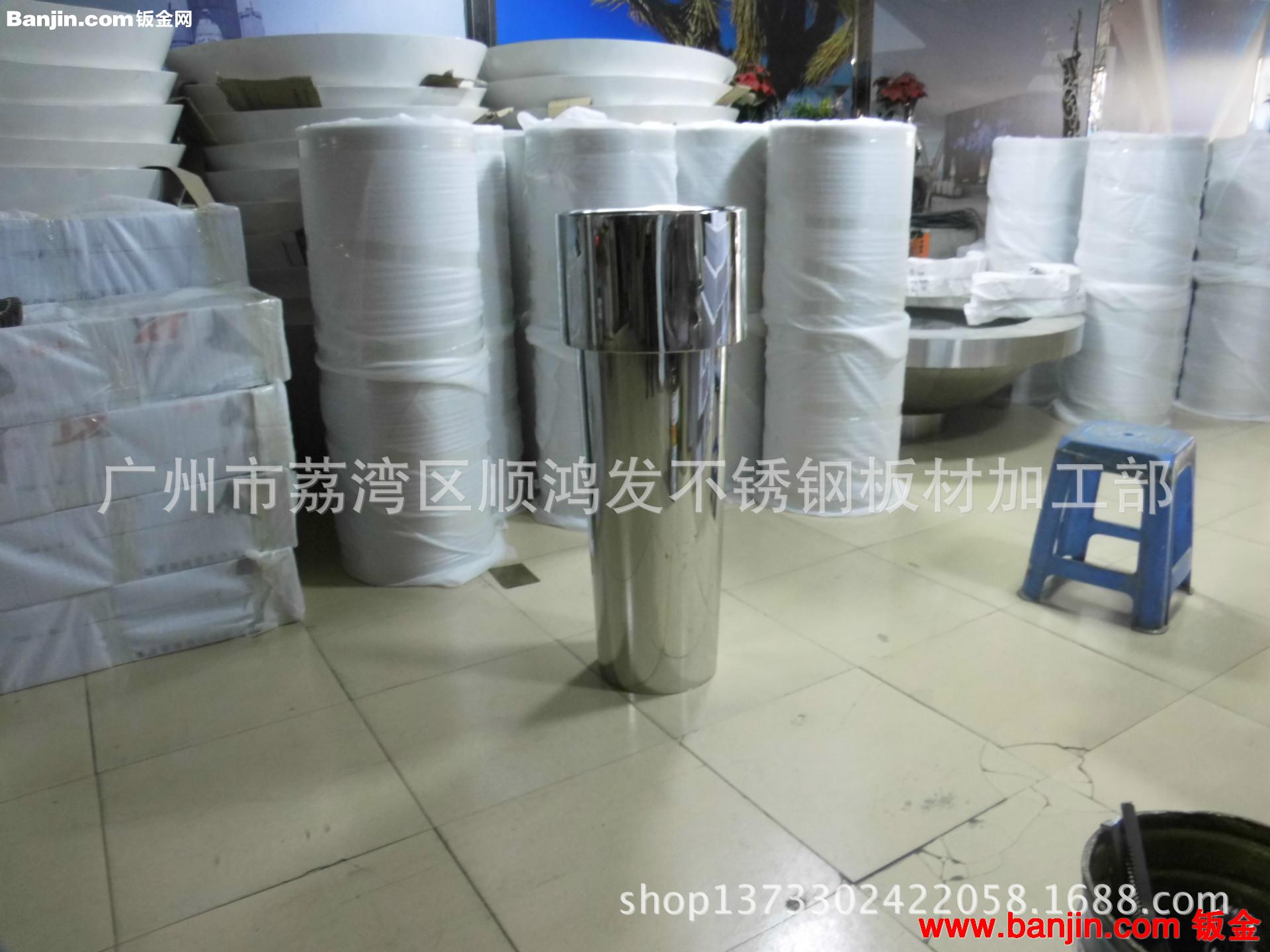 定做不锈钢镜面装饰花筒，酒店企业迎宾绿化花筒，房地产展厅花筒