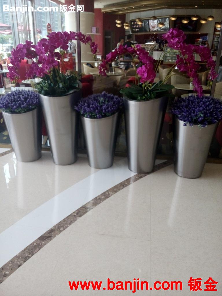 商场不锈钢花盆，超市不锈钢花瓶，房地产展厅烛台花盆