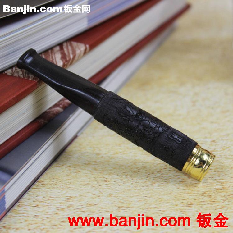 精品高档烟嘴 全木精雕 黑檀拉杆过滤烟嘴 木质烟具烟嘴礼品批发