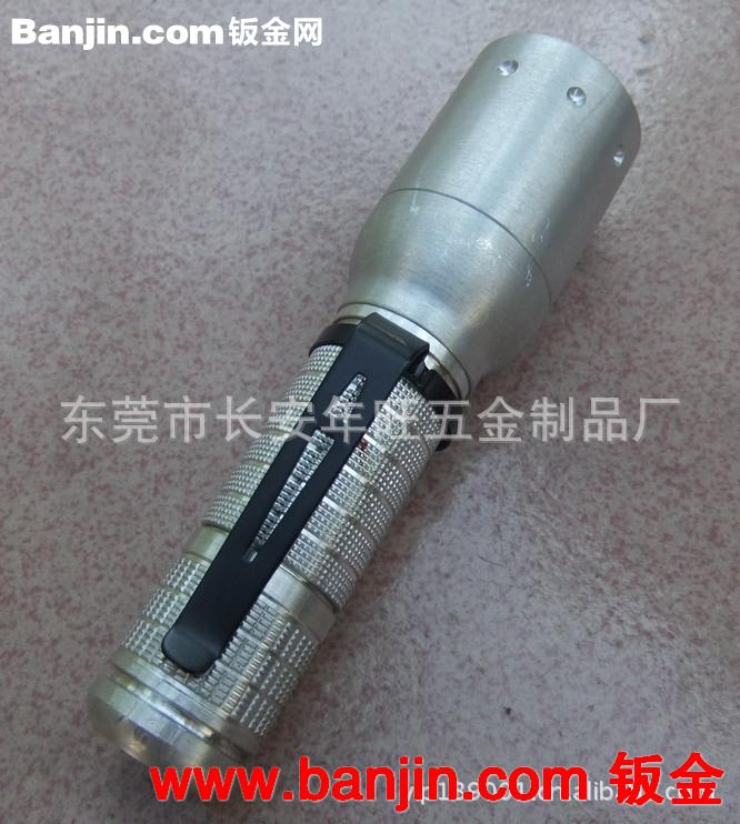 高品质户外手电筒金属夹子 LED强光手电筒不锈钢抱夹 弹性好