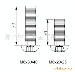 铝型材 专用半圆头螺栓 M6*10