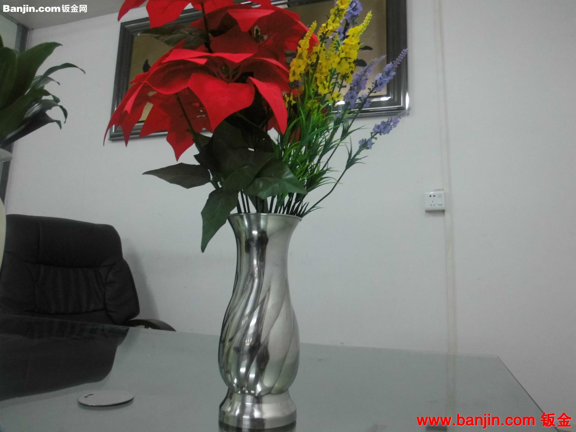定做新型艺术不锈钢花瓶，精品插花器，酒店家居不锈钢摆件