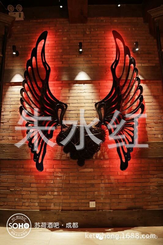 广东最低价定制大型铁艺工艺品 蝴蝶翅膀铁艺工艺品挂件