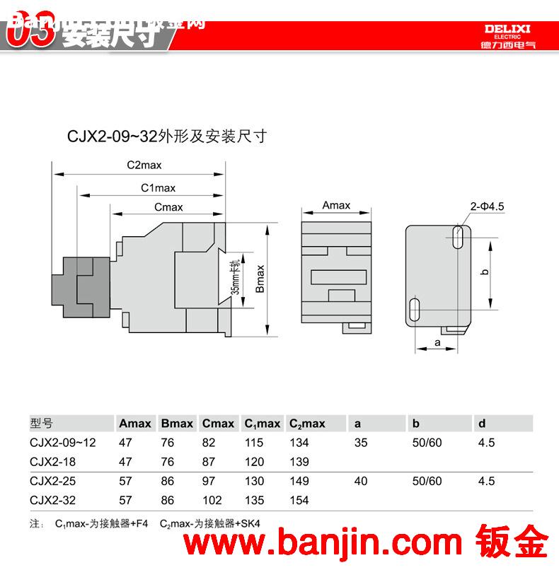 德力西电气 交流接触器CJX2-1210 220/380V线圈 家用 商城正品