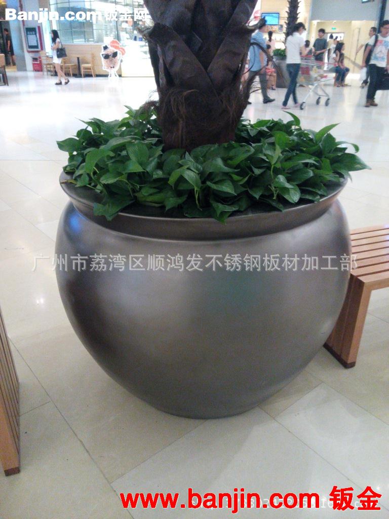 定做酒店 市政潭形不锈钢花盆商场不锈钢花瓶广场小区不锈钢花坛