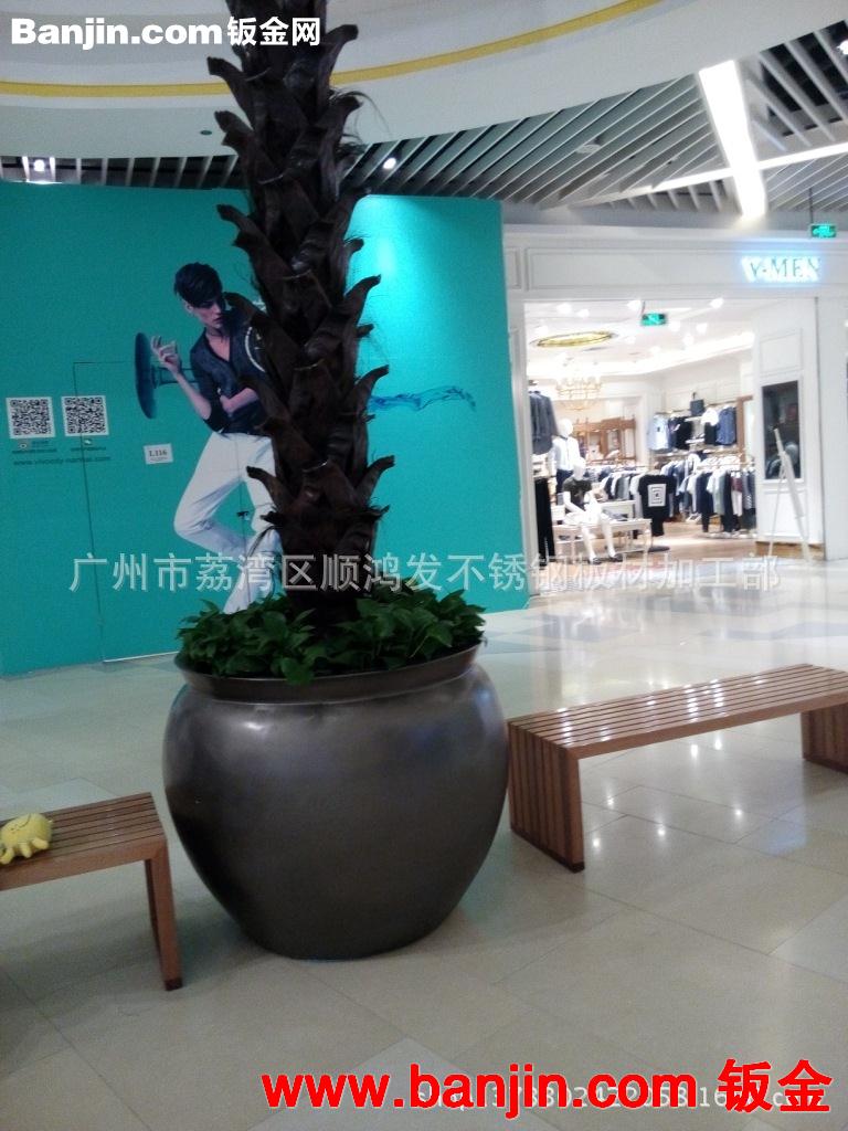 定做酒店 市政潭形不锈钢花盆商场不锈钢花瓶广场小区不锈钢花坛