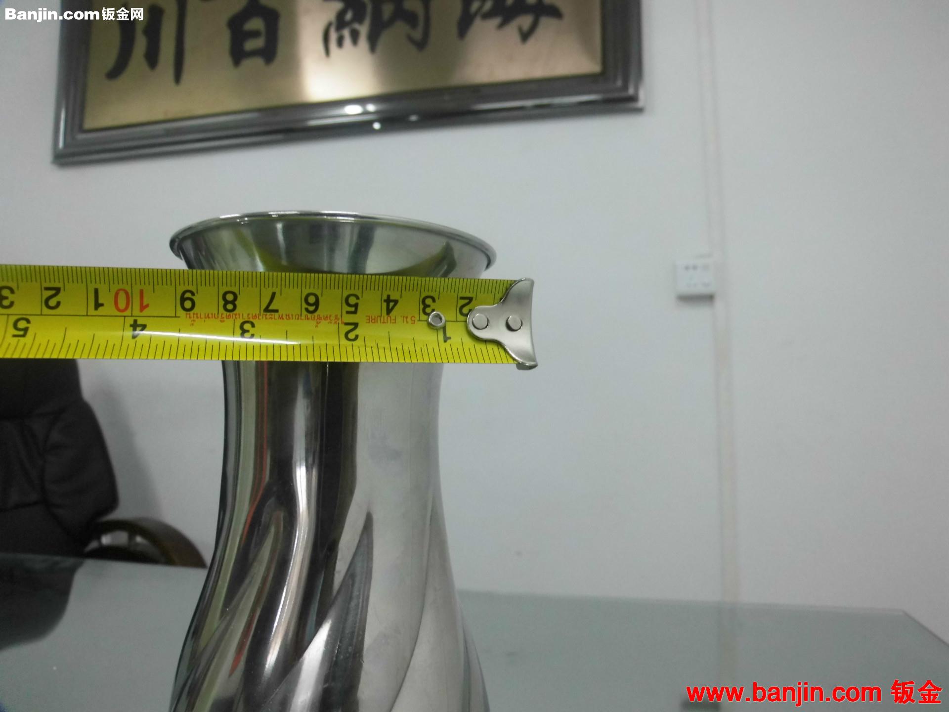 定做新型艺术不锈钢花瓶，精品插花器，酒店家居不锈钢摆件