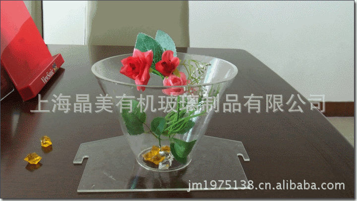 热销推荐高度透明圆弧花槽有机玻璃工艺制品