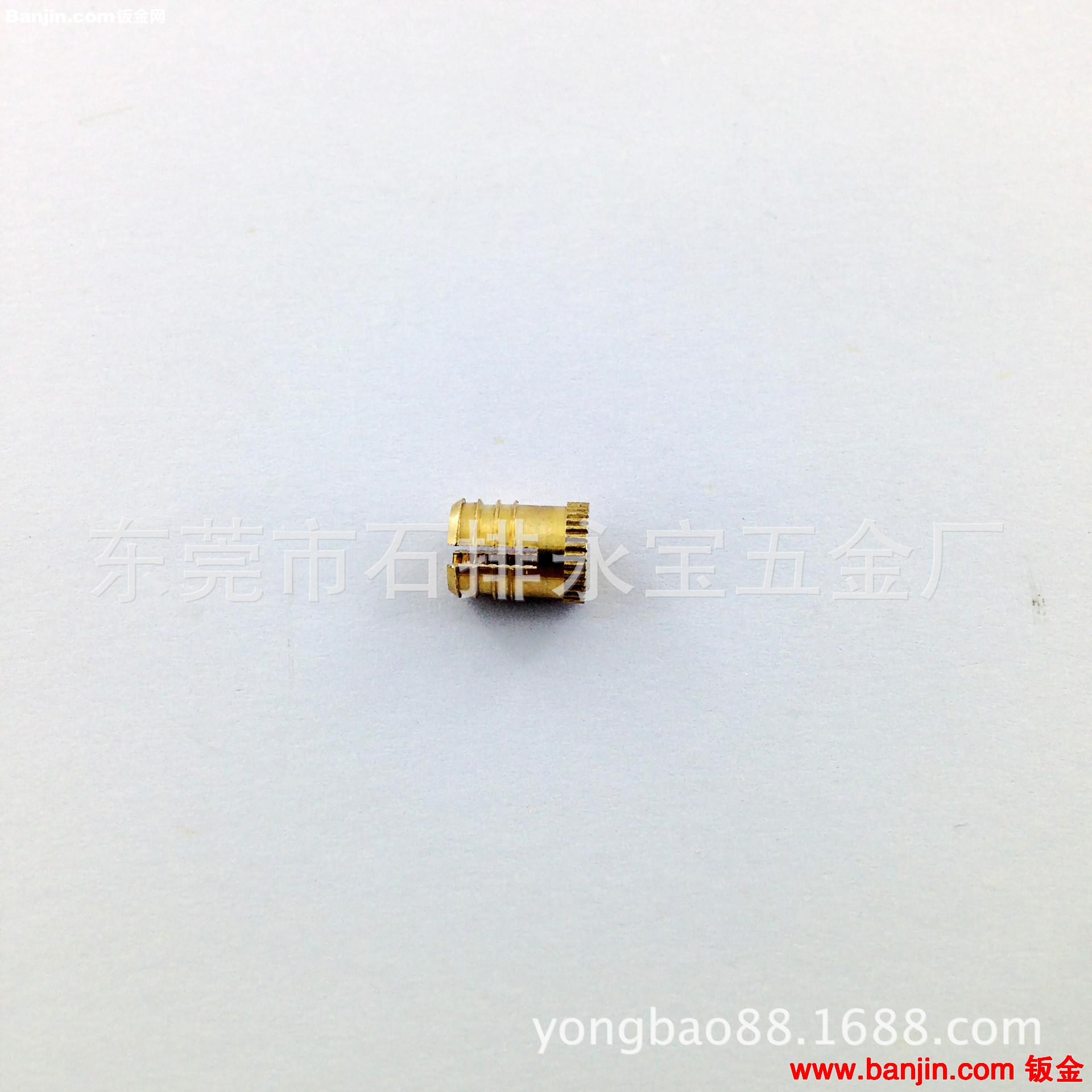 东莞市石排永宝五金厂供应M4*8开槽铜螺母、滚花铜螺母