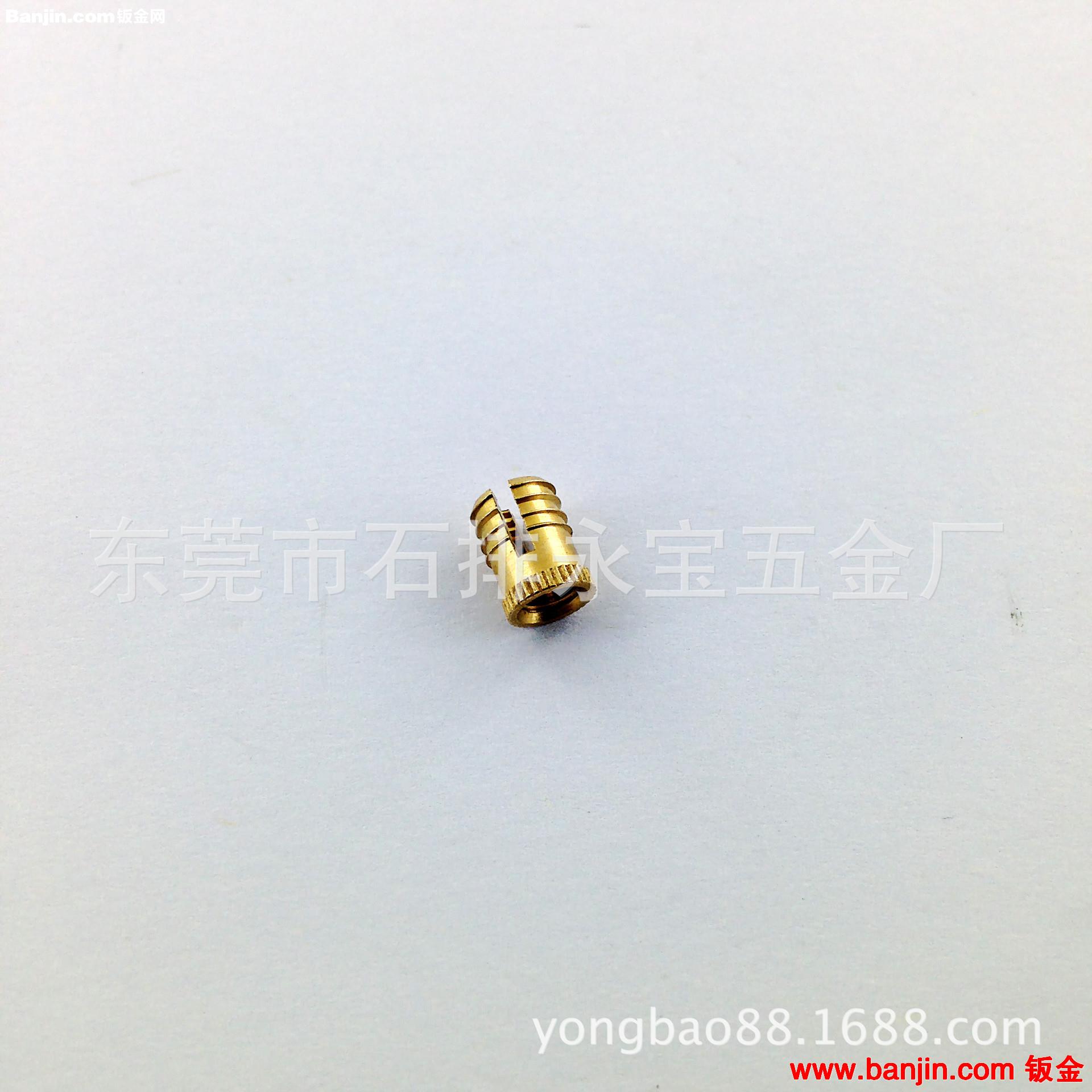东莞市石排永宝五金厂供应M4*8开槽铜螺母、滚花铜螺母