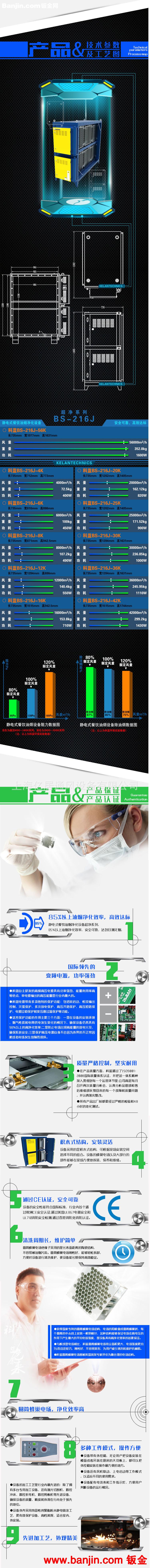 油烟净化器 BS-216J(13A)-25K、科蓝净化器、酒店油烟净化器