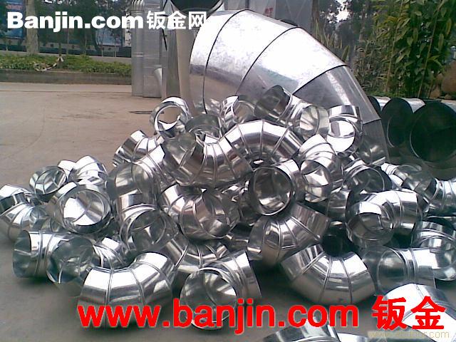 工厂风管加工、镀锌板风管弯头加工、镀锌铁皮风管