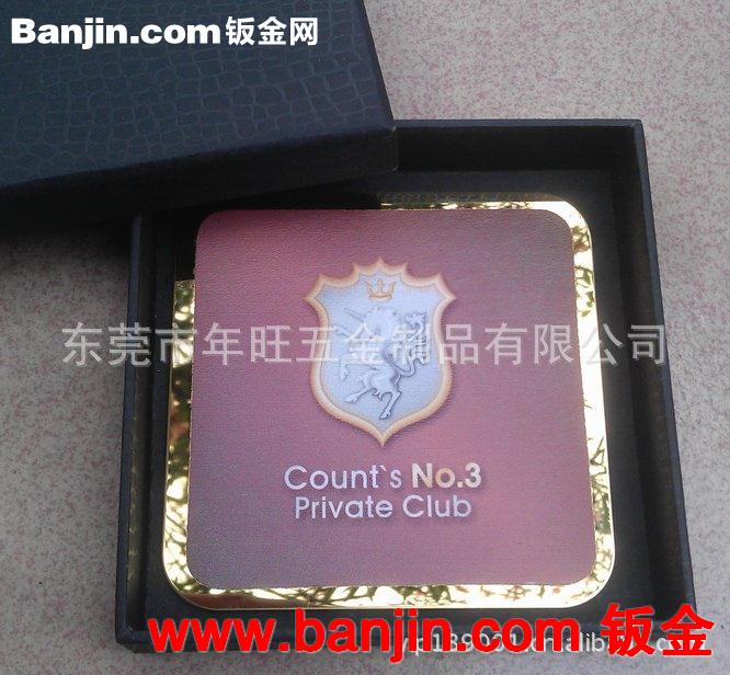 订做铝杯垫套装 拉丝铝合金杯垫 氧化铝杯垫 镭雕金属杯垫