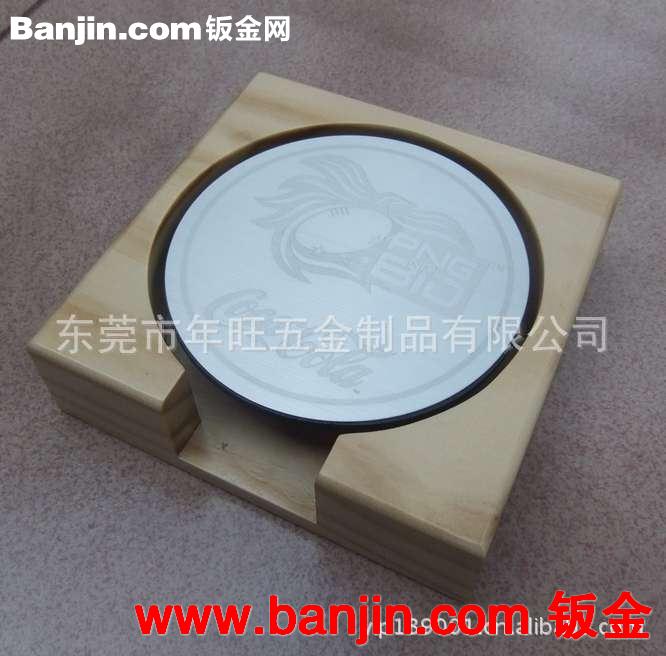 订做铝杯垫套装 拉丝铝合金杯垫 氧化铝杯垫 镭雕金属杯垫