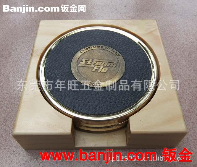 订做铝杯垫套装 拉丝铝合金杯垫 氧化铝杯垫 镭雕金属杯垫