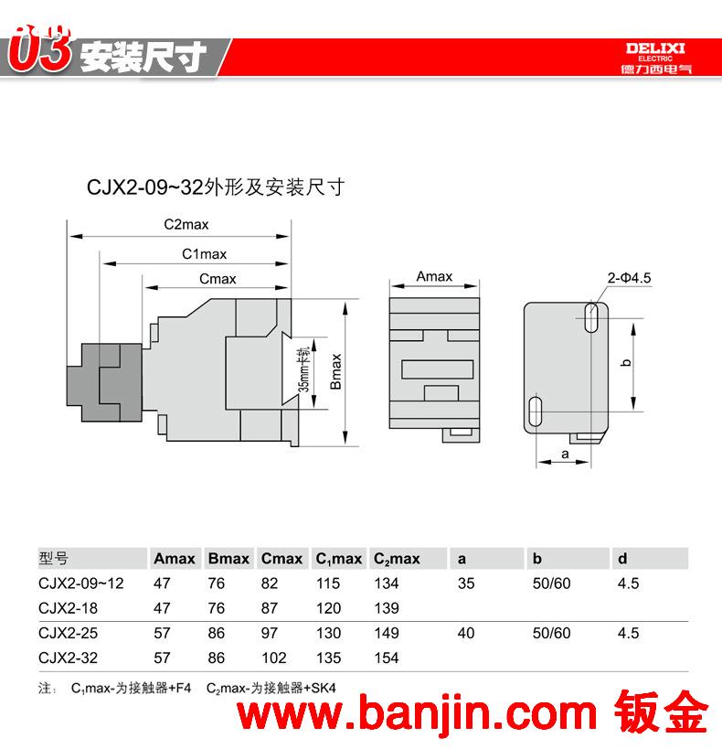 德力西电气 交流接触器CJX2-0910 220/380V线圈 家用 商城 正品