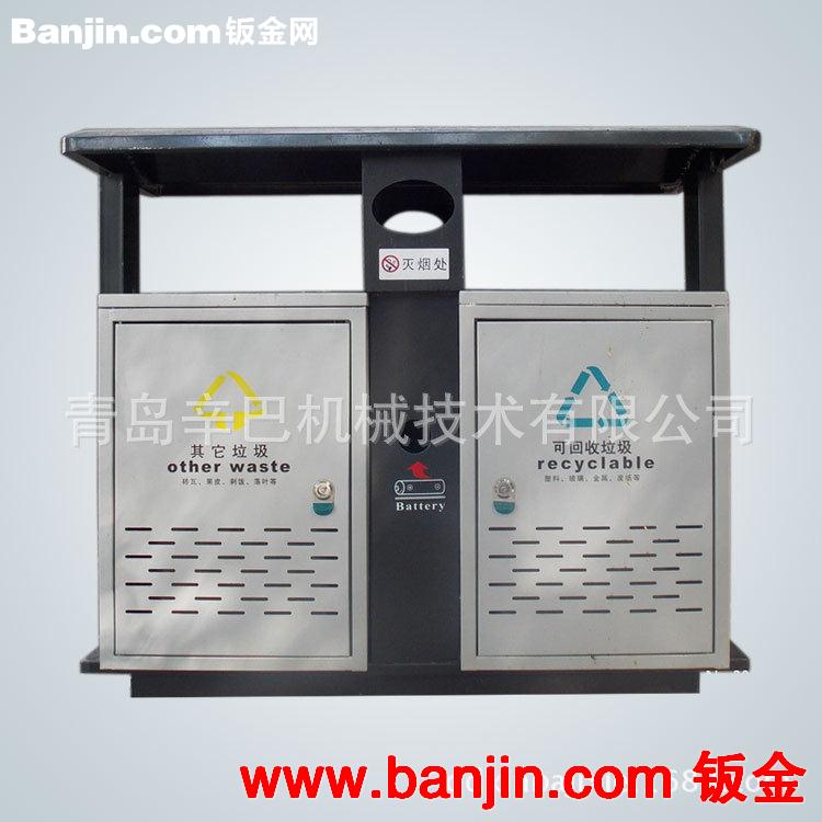 专业生产 市政不锈钢垃圾桶 双桶垃圾桶 户外环保分类垃圾桶