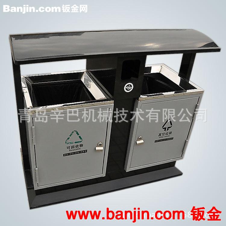 专业生产 市政不锈钢垃圾桶 双桶垃圾桶 户外环保分类垃圾桶