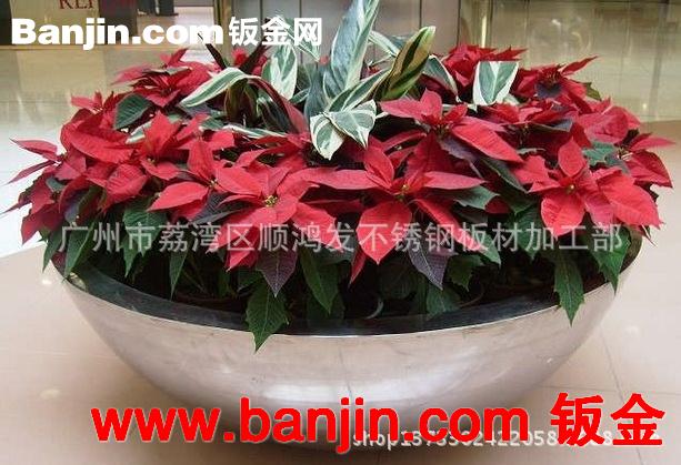 现代不锈钢花钵，插花器酒店家居用品，茶楼不锈钢制品