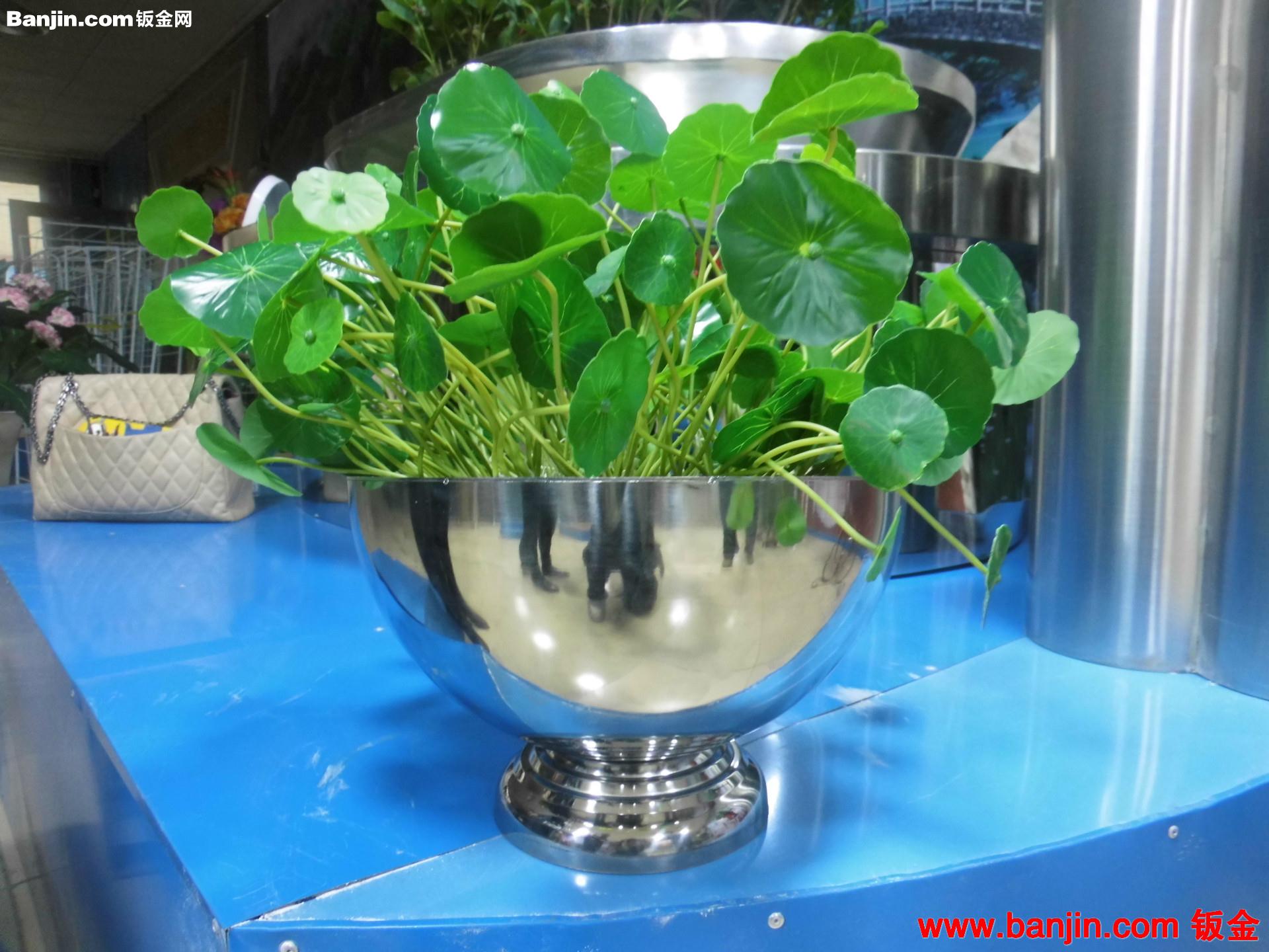 现代不锈钢花钵，插花器酒店家居用品，茶楼不锈钢制品