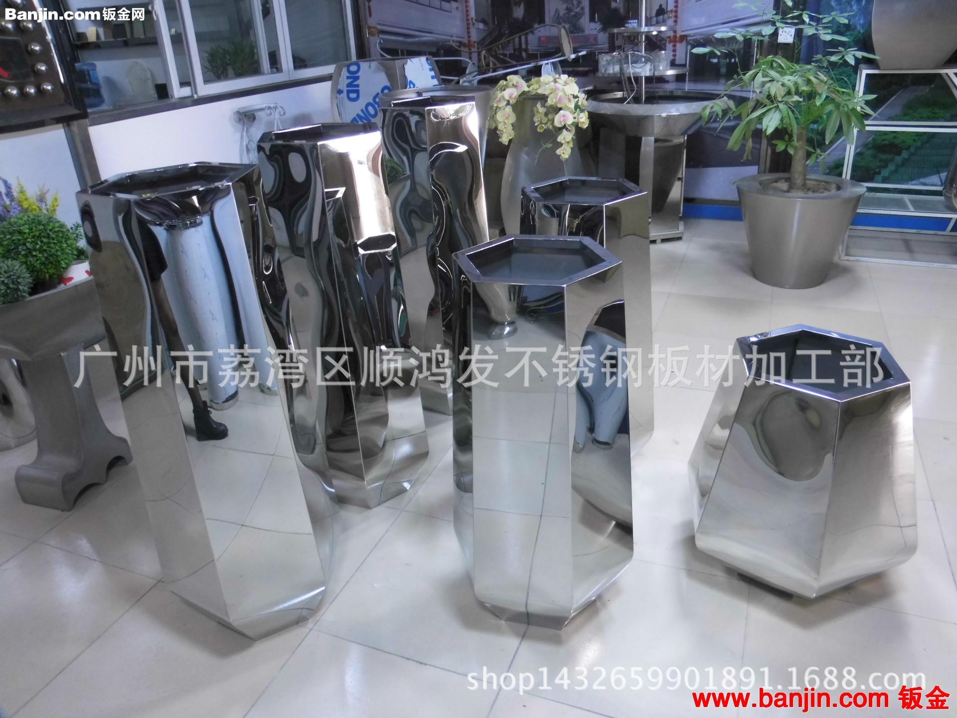 不锈钢花盆定做，花筒，花坛，形状大小可按客户需求，厂家直销