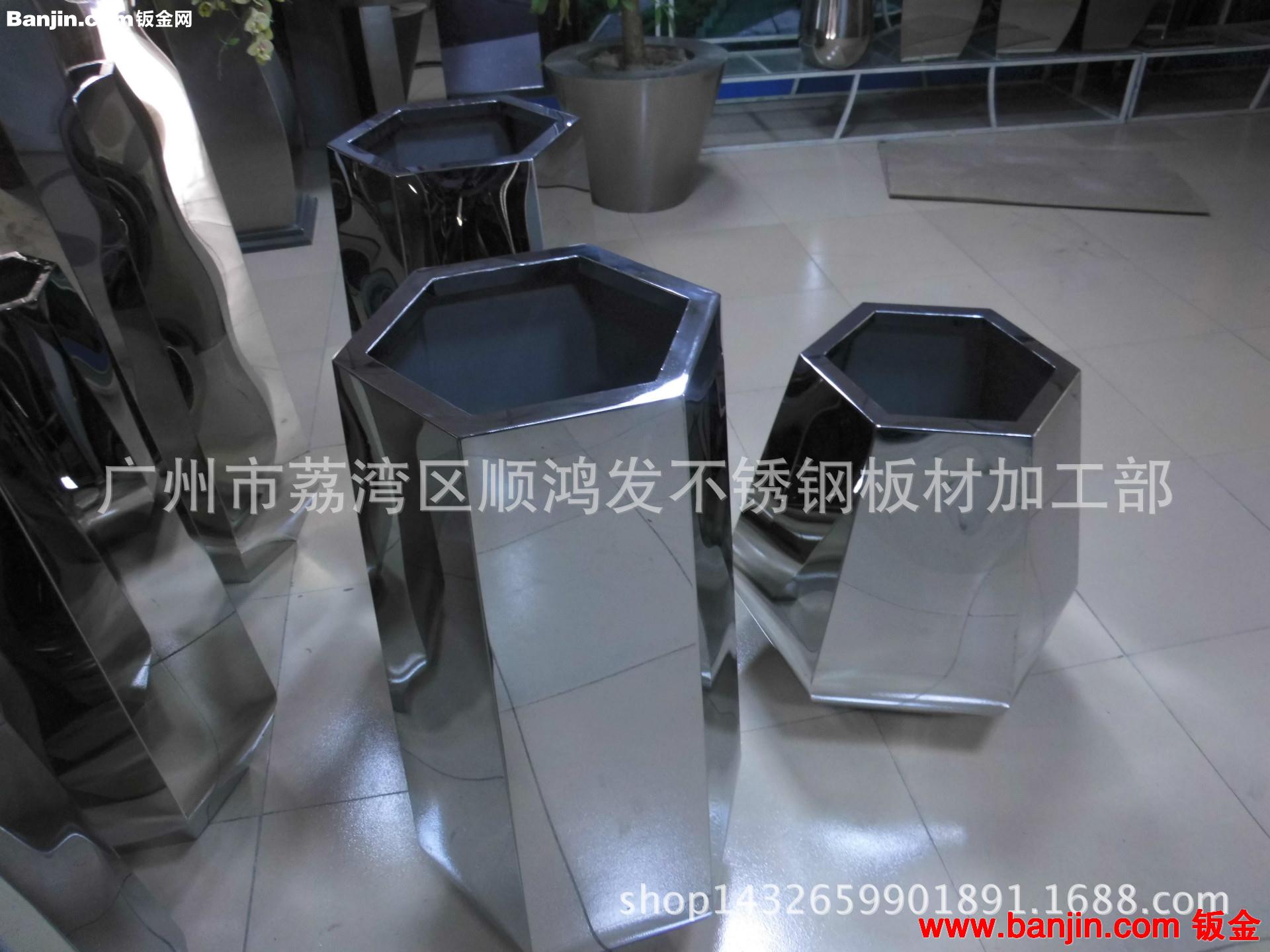 不锈钢花盆定做，花筒，花坛，形状大小可按客户需求，厂家直销