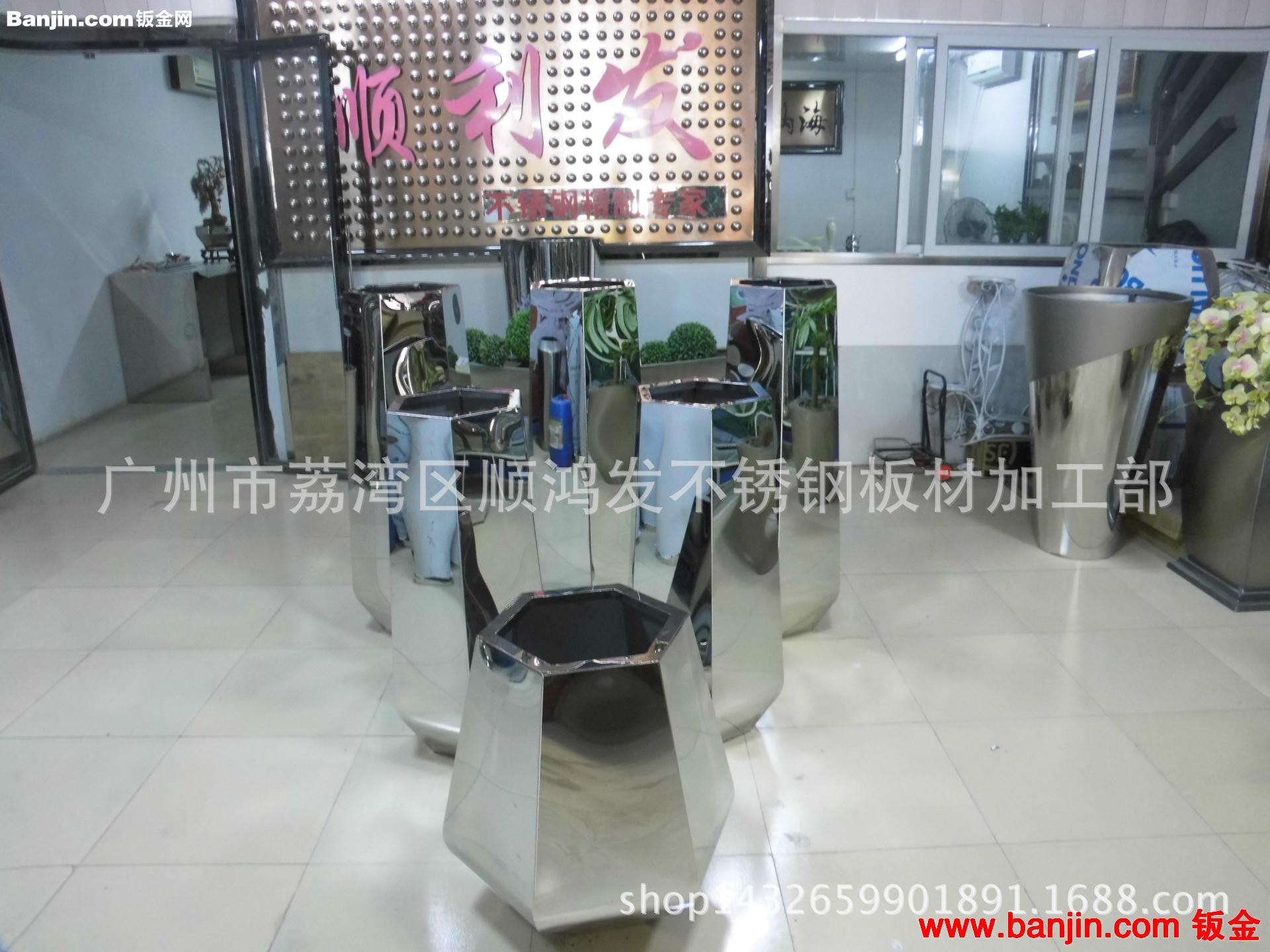 不锈钢花盆定做，花筒，花坛，形状大小可按客户需求，厂家直销