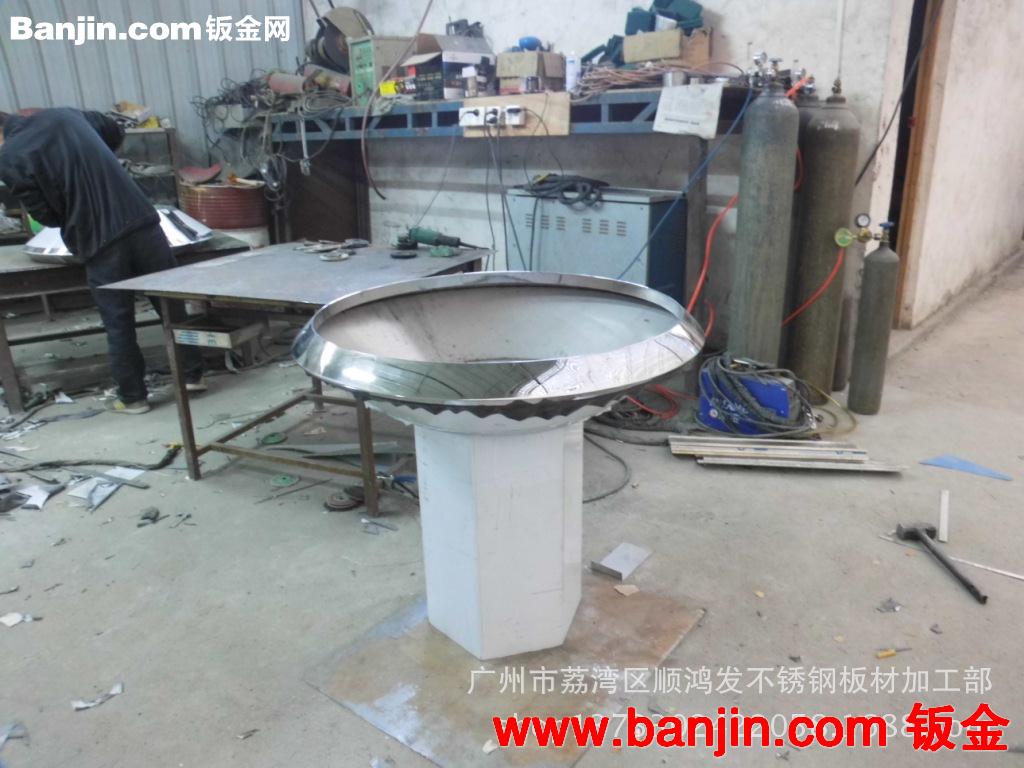 加工不锈钢异型花盆花瓶，不锈钢精品制作，房地产展厅多彩风水球