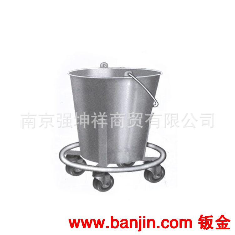 不锈钢脚踢式污物护理手推车 钢制可移动式防卷发污物桶批发