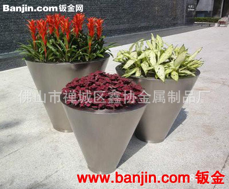 高端组合花盆 不锈钢商场花盆 不锈钢花缸 时尚创意花盆花器