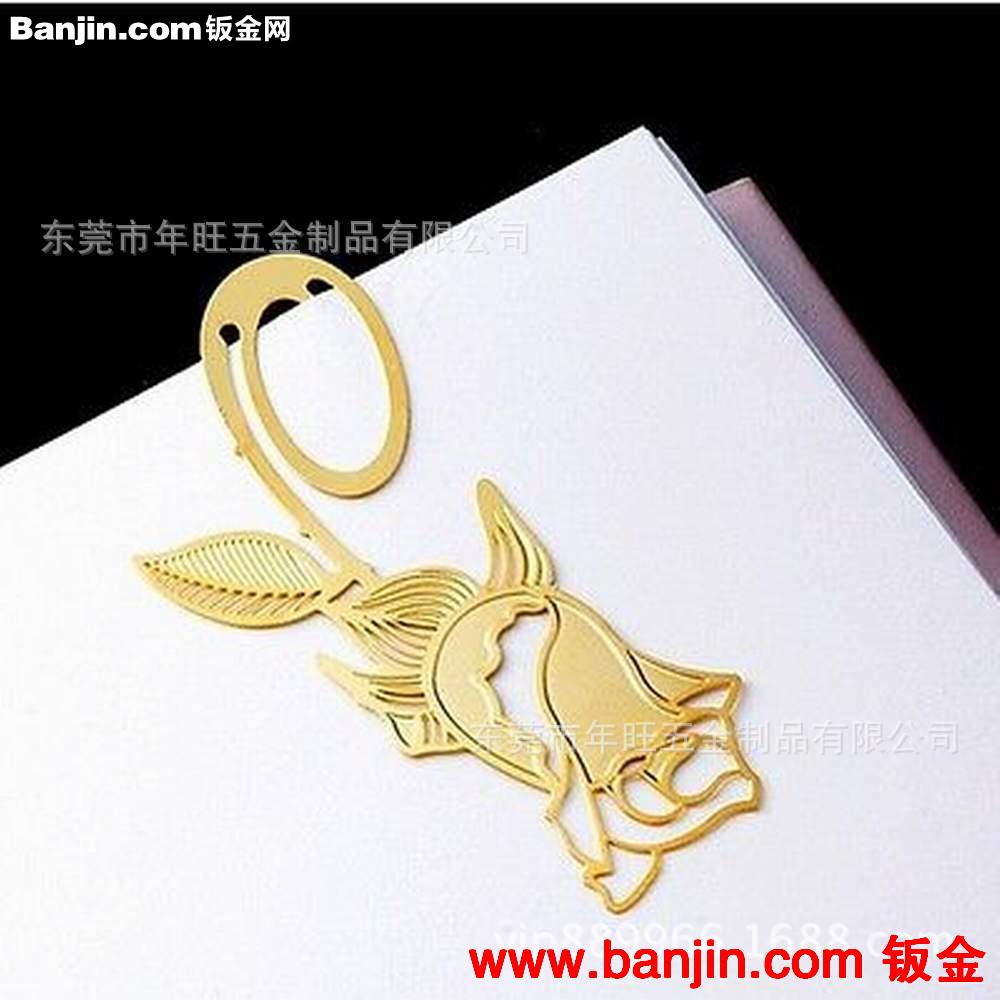 薄片蚀刻logo不锈钢书签 做各种造型 表面喷漆处理
