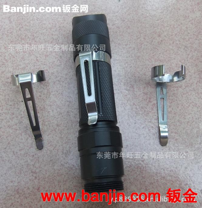 专业制作厂家 不锈钢材质冲孔外形 折弯不锈钢电筒抱夹 现货现模