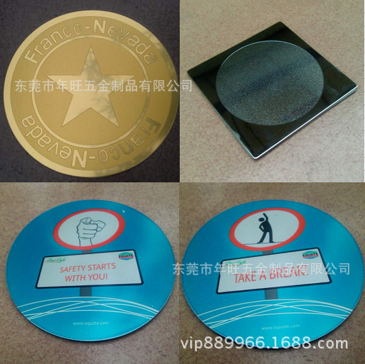 厂家生产定做有现模 不锈钢拉丝杯垫 铝杯垫 促销礼品广告杯垫