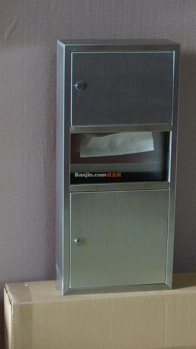 供应卫浴用不锈钢手纸箱，带垃圾桶，750高