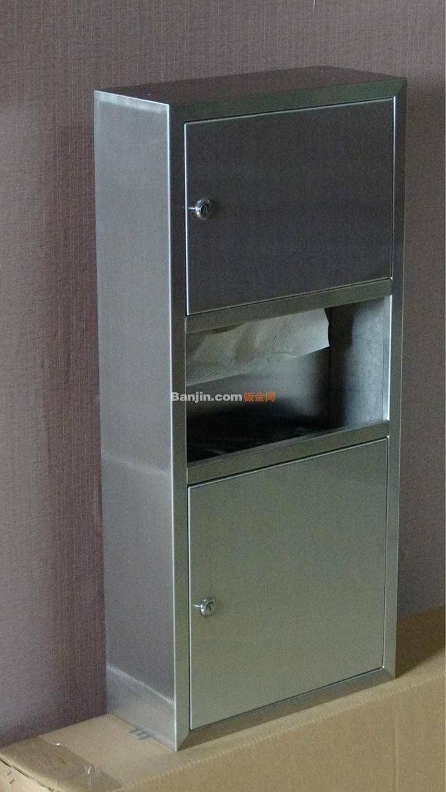 供应卫浴用不锈钢手纸箱，带垃圾桶，750高