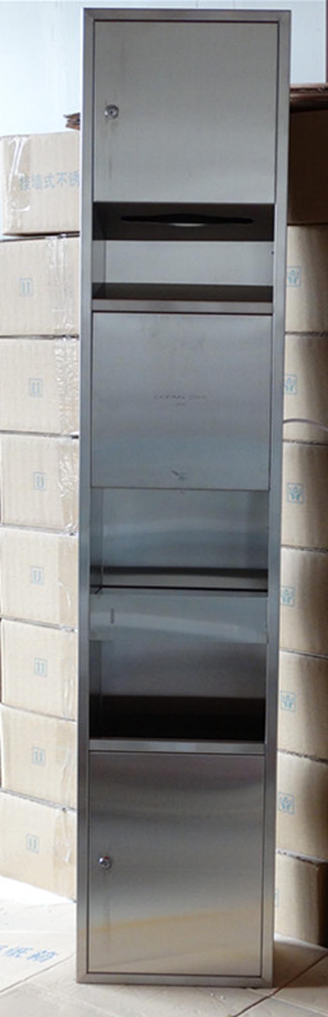 供应宾馆，酒店，写字楼用三和一不锈钢嵌入式手纸箱